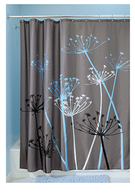 72 In. H X 72 In. W Gray Thistle Polyester Shower Curtain
