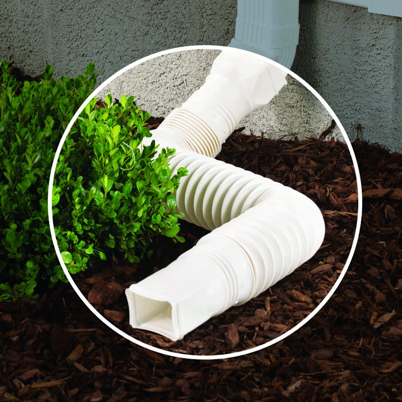 Flex-a-spout White Vinyl Downspout Extension 25 To 55 Inches