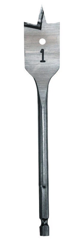 1 In. X 6 In. Heat-treated Steel Spade Bit With Quick-change Hex Shank