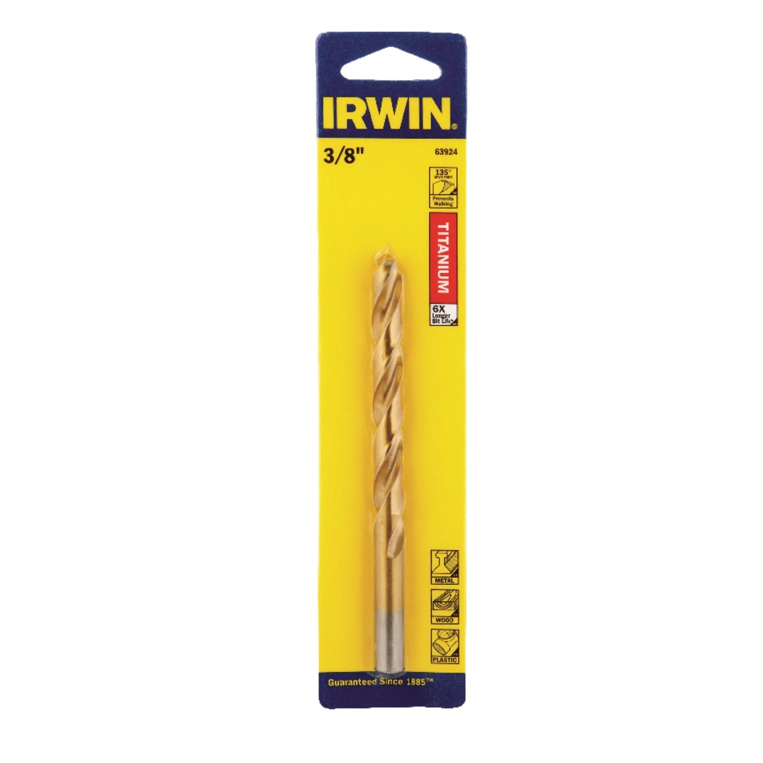 3/8 In. X 5 In. Titanium Nitride Coated Jobber Drill Bit