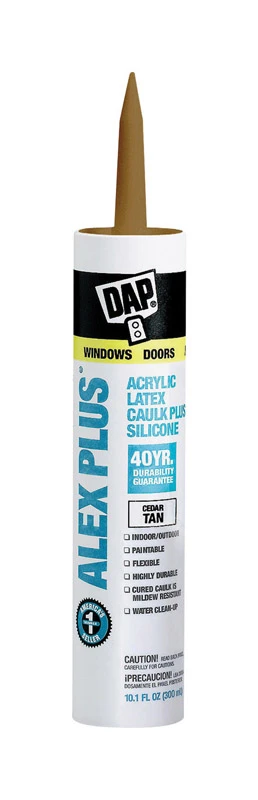 10.1 Ounce Alex Plus Cedar Tan Acrylic Latex Caulk for Interior and Exterior Use