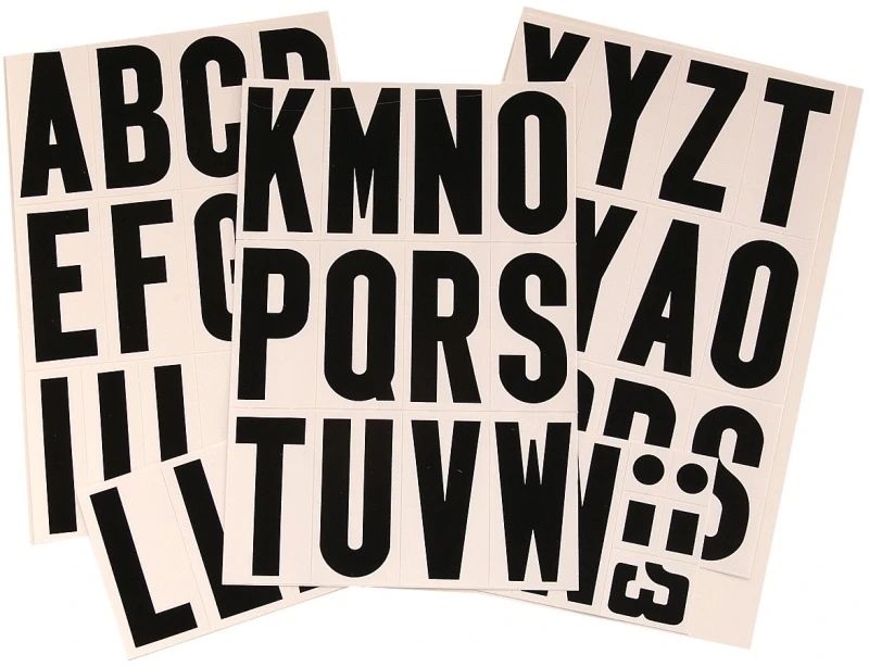 Hy-Ko 3in Black On White Vinyl Letter Kit 57/Pack (MM-4L)
