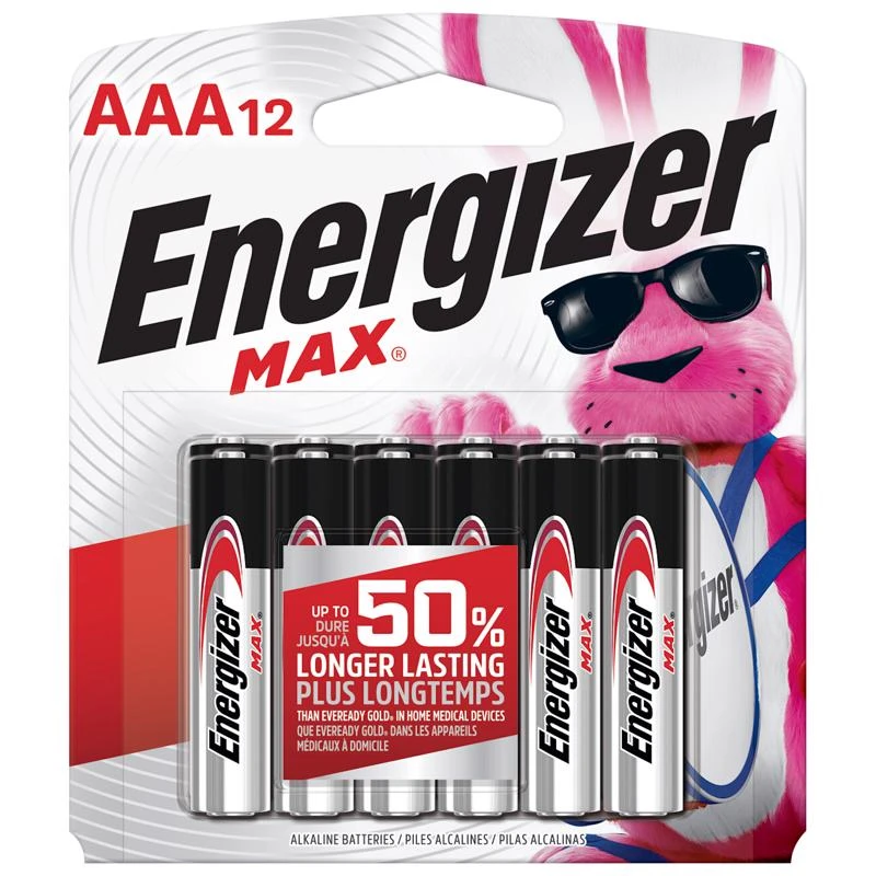 E92bp-12 Max Aaa Alkaline Batteries, 12 Pack, 1200 Mah, 1.5 V