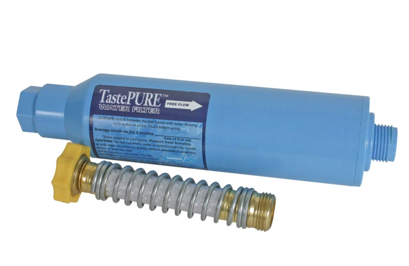 RV Water Filter With Flexible Hose Protector