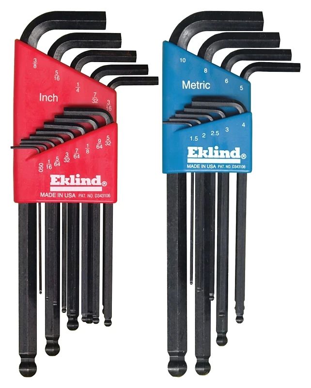 13222 22-piece Ball-end Hex Key Wrench Set, Sae/metric, Steel, Black