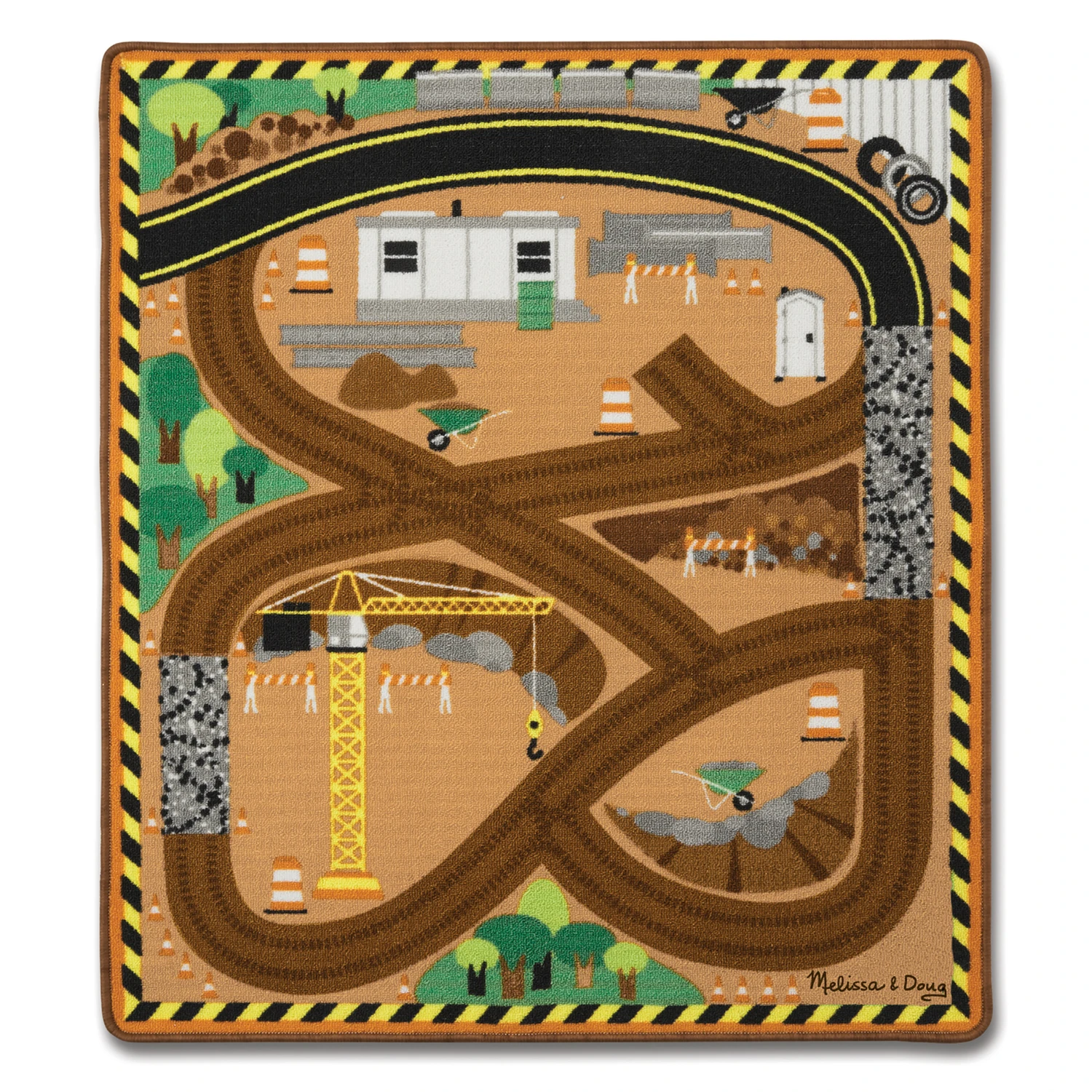 Round The Site Construction Truck Rug & Vehicle Set - 4 Pieces