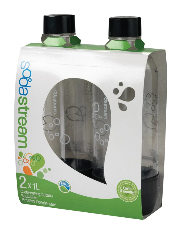 1l Carbonating Bottles, Black, 2 Pack, Model 1042221010
