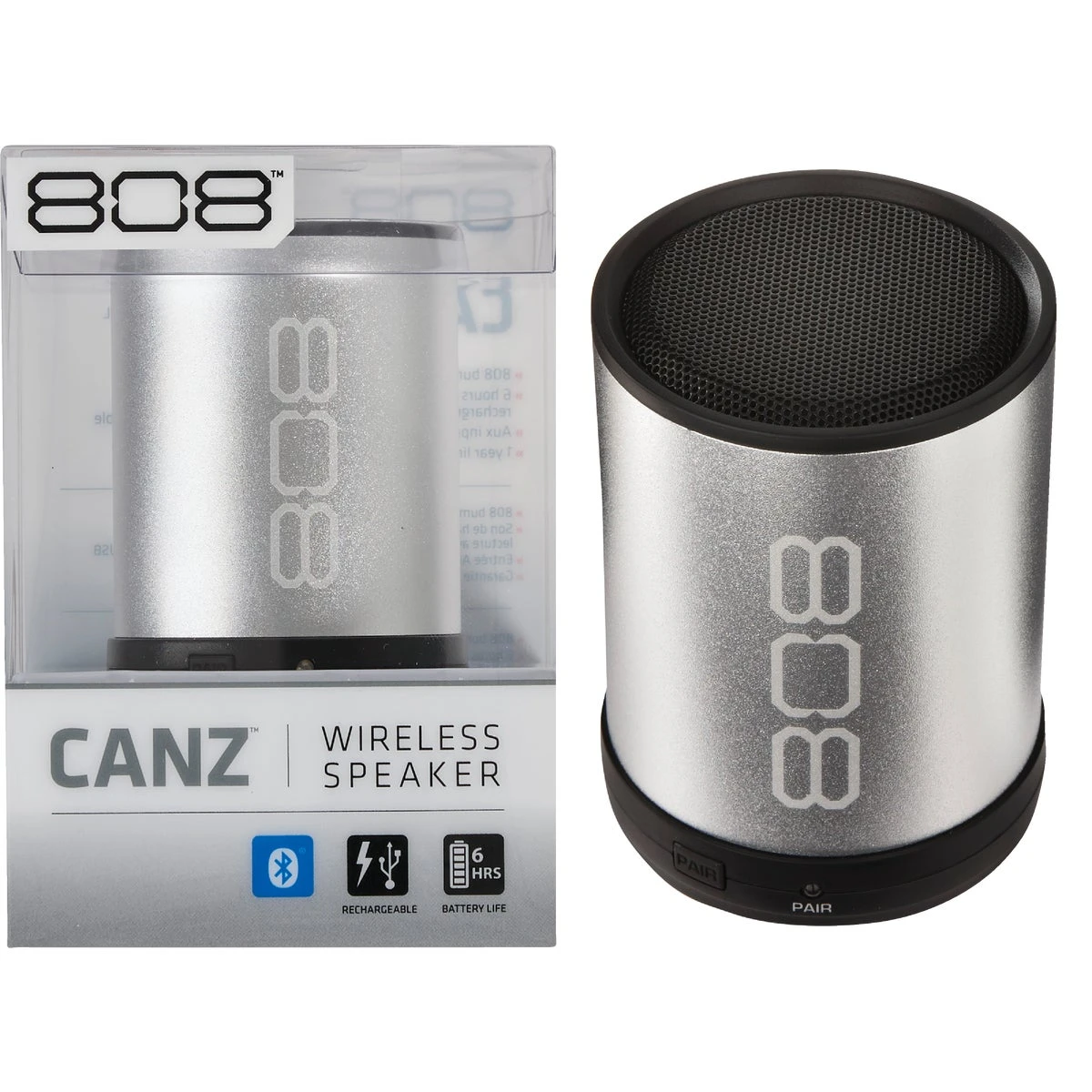 Canz Bluetooth Wireless Portable Speaker - Silver Model Sp881sl