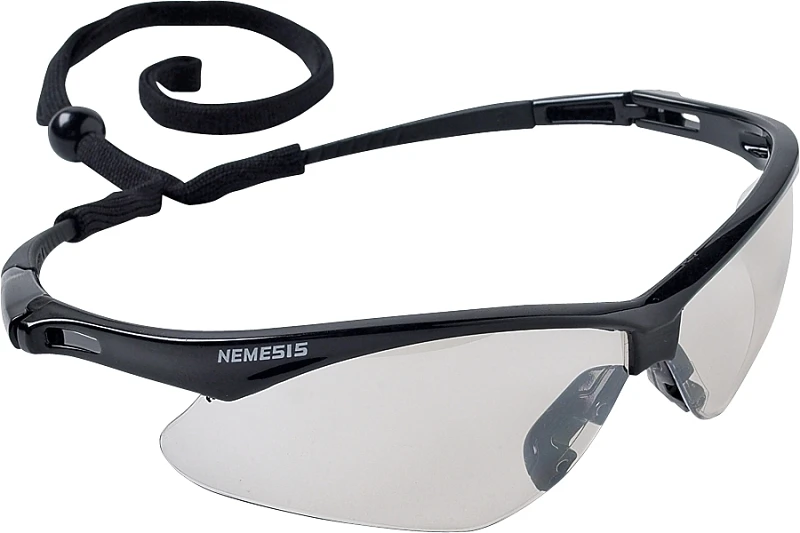 Nemesis Safety Glasses, Black Frame, Clear Lens, Model 25676