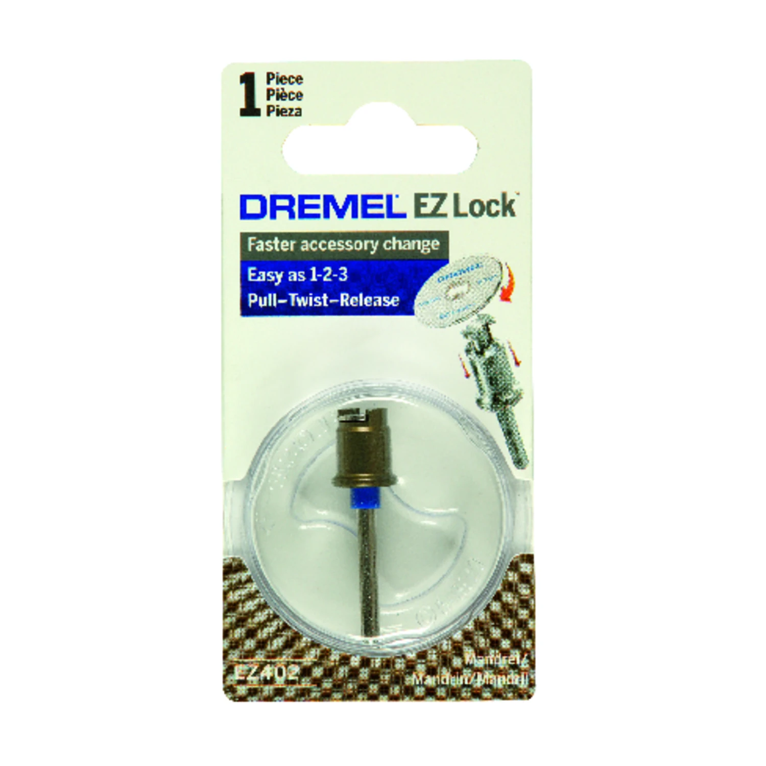 Ez Lock Rotary Tool Mandrel Ez402, 1/8 In Shank, 3 In Length