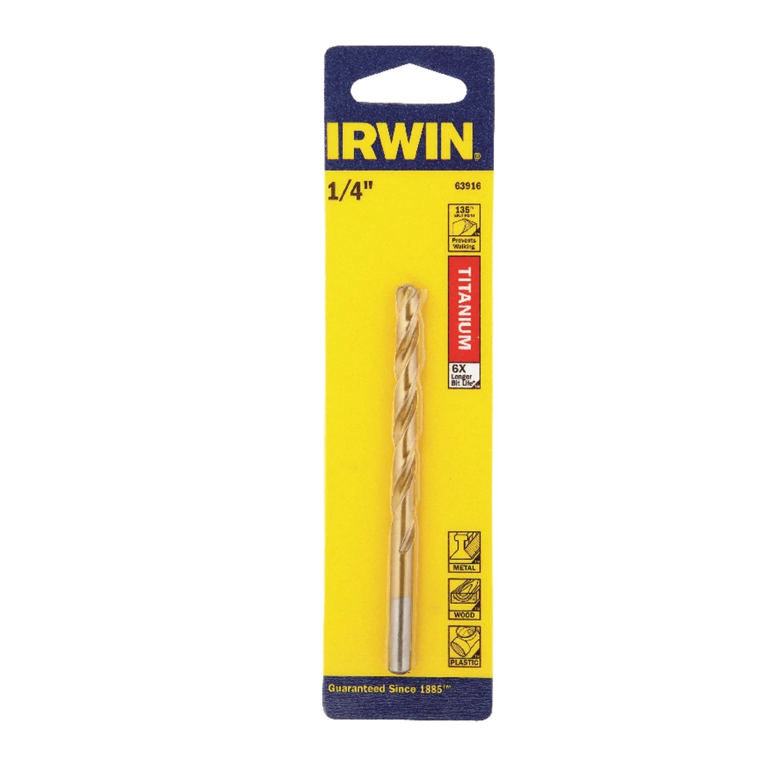 1/4 In. X 4 In. Titanium Nitride Coated Jobber Drill Bit