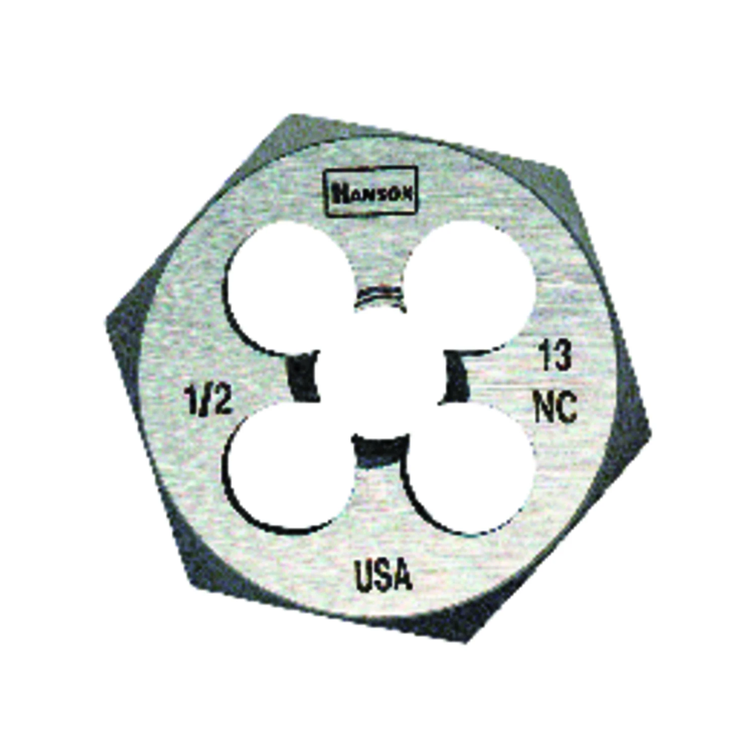 9444 High Carbon Steel Hexagon Die, 1/2-13 Nc Thread, Right Hand Thread