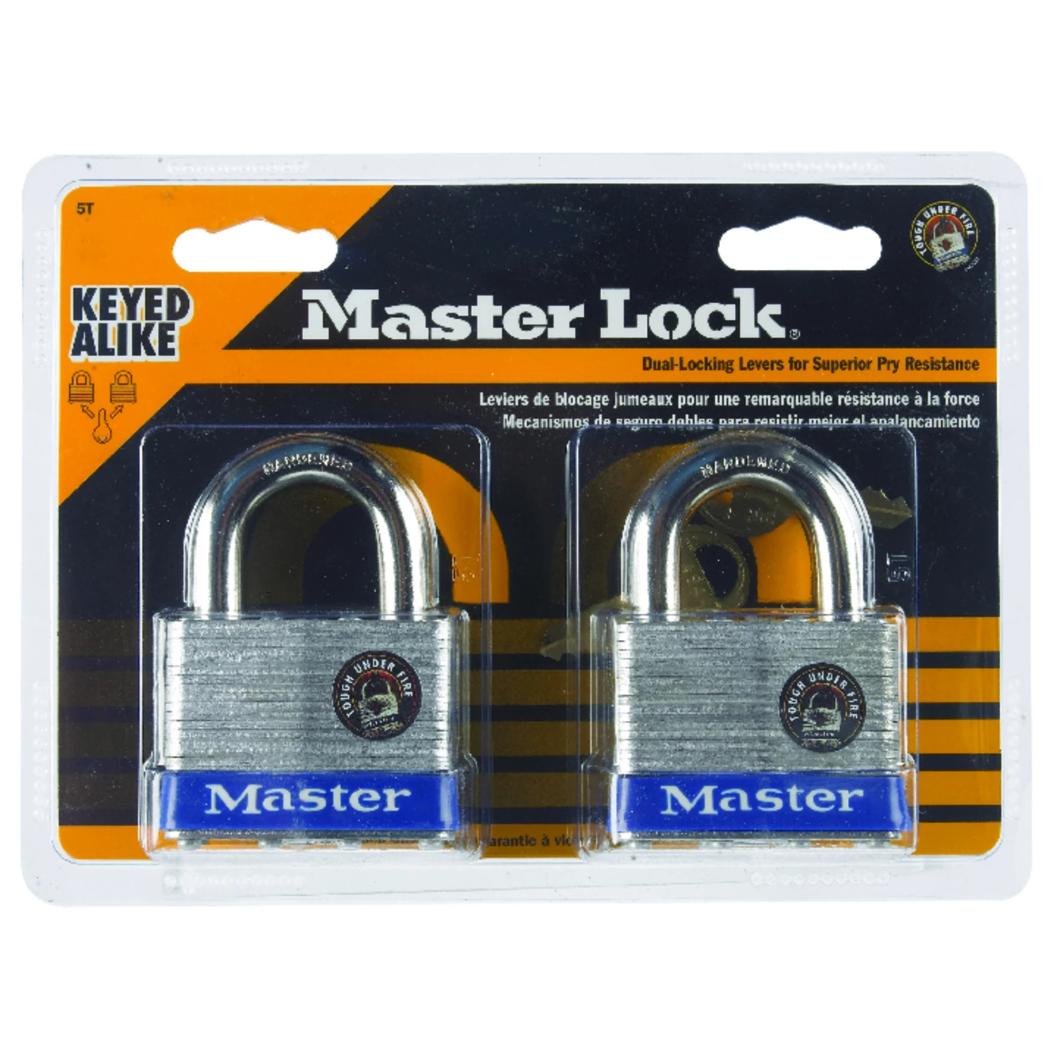 Laminated Keyed-Alike Steel Padlocks, 2-Pack, 2-In.