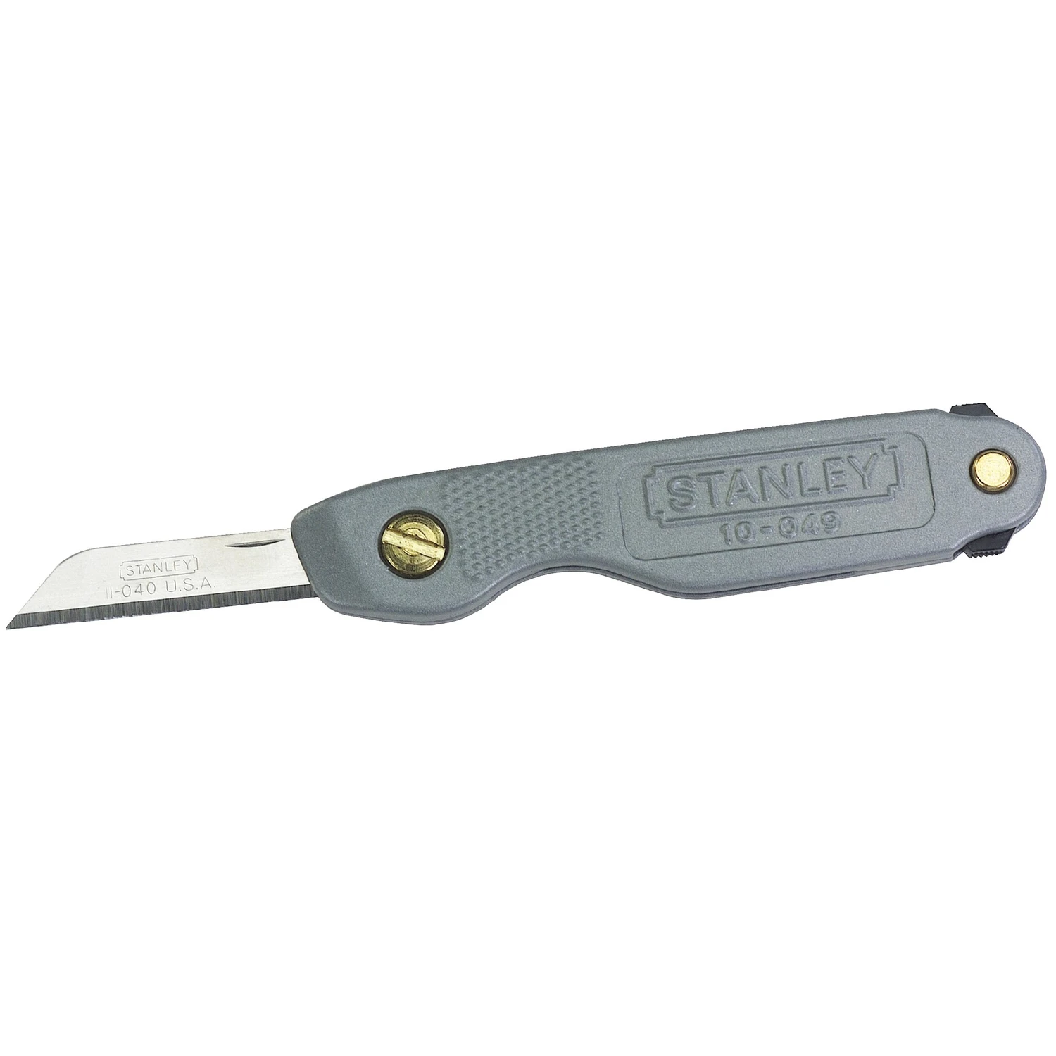 Stanley 10-049 4-1/4 In. Folding Pocket Utility Knife, Stainless Steel Blade, Gray Handle