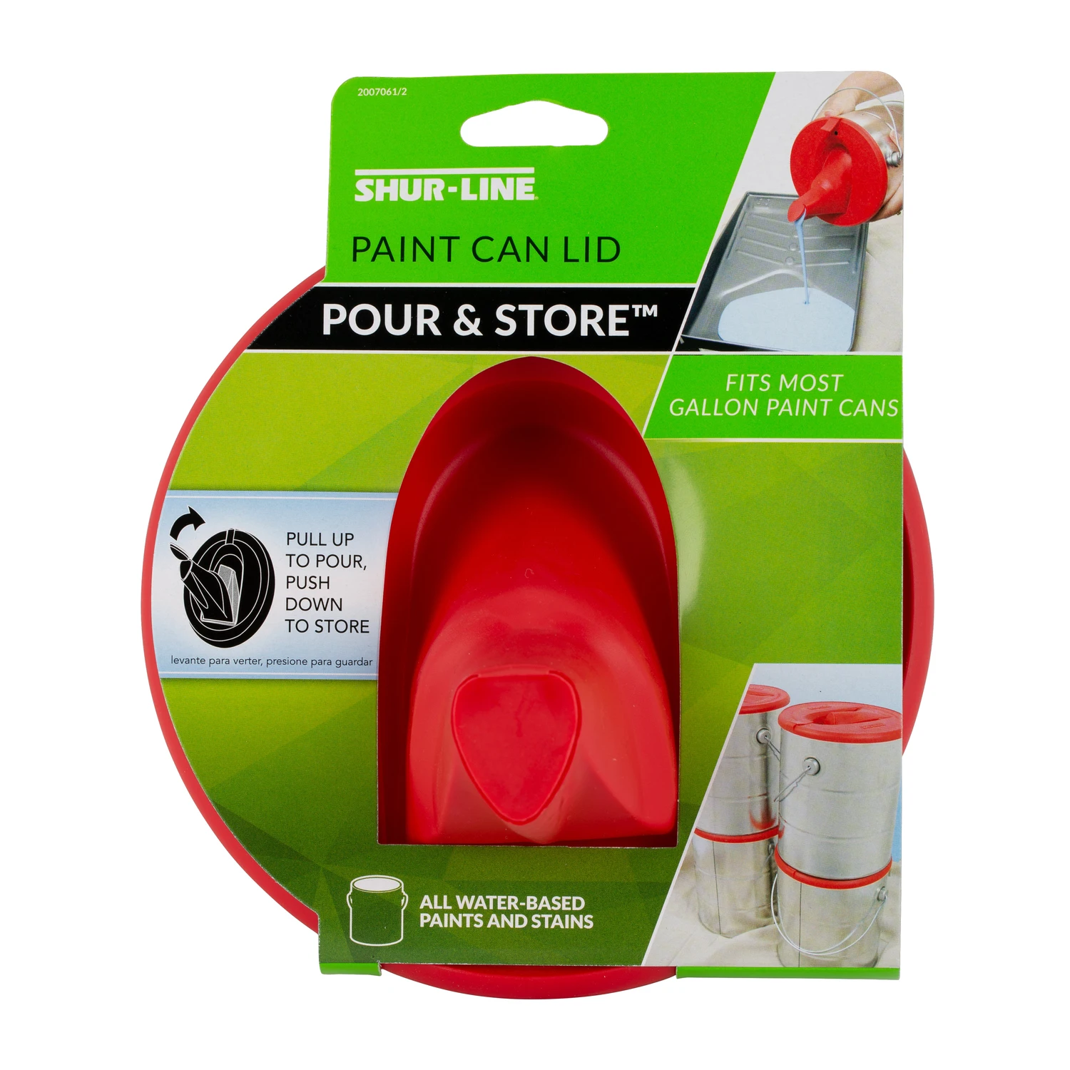 Red 1 Gallon Pour And Store Paint Can Lid With Flexible Spout
