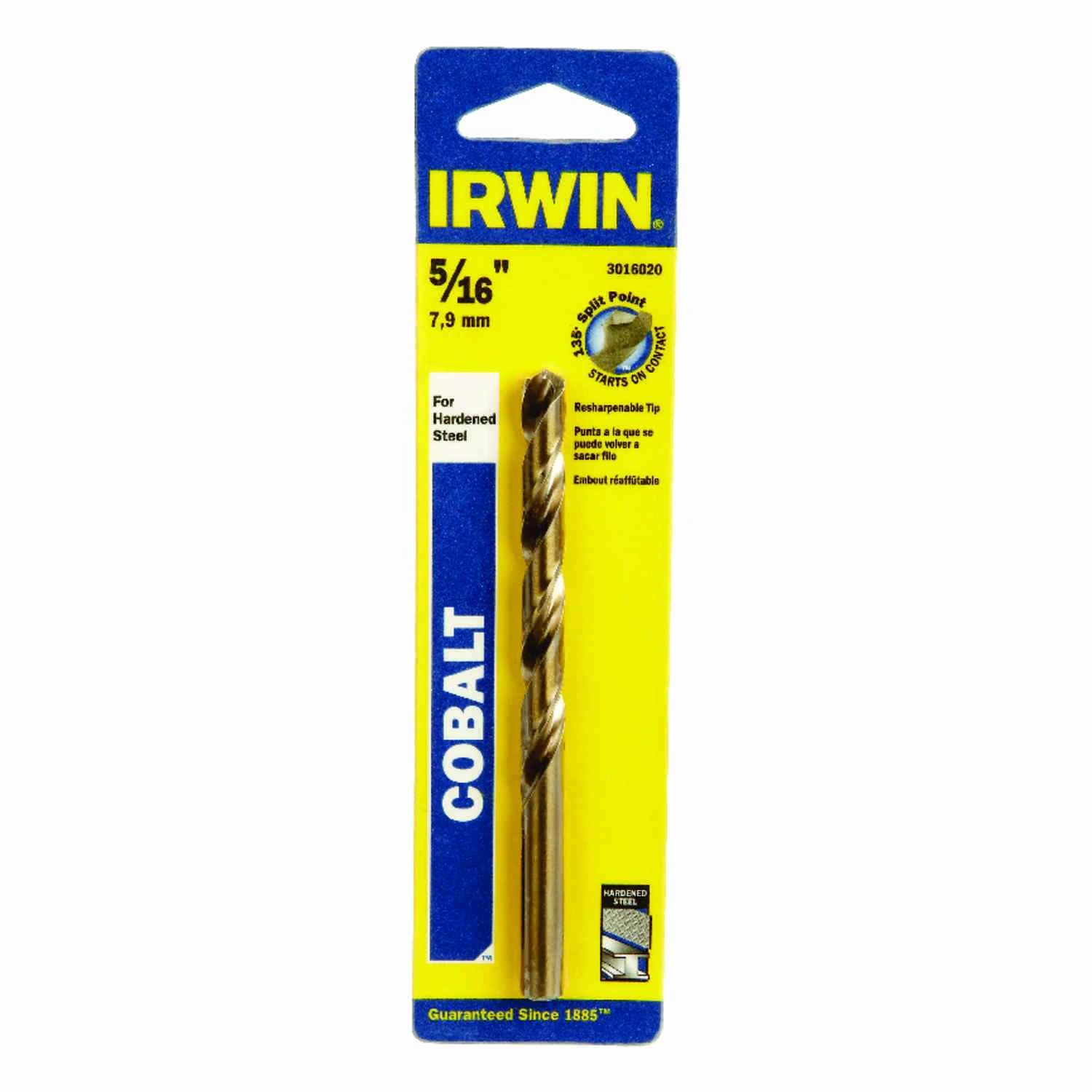 5/16 In. Cobalt Pilot Point Drill Bit, 4-1/2 In. Length, Jobber Style