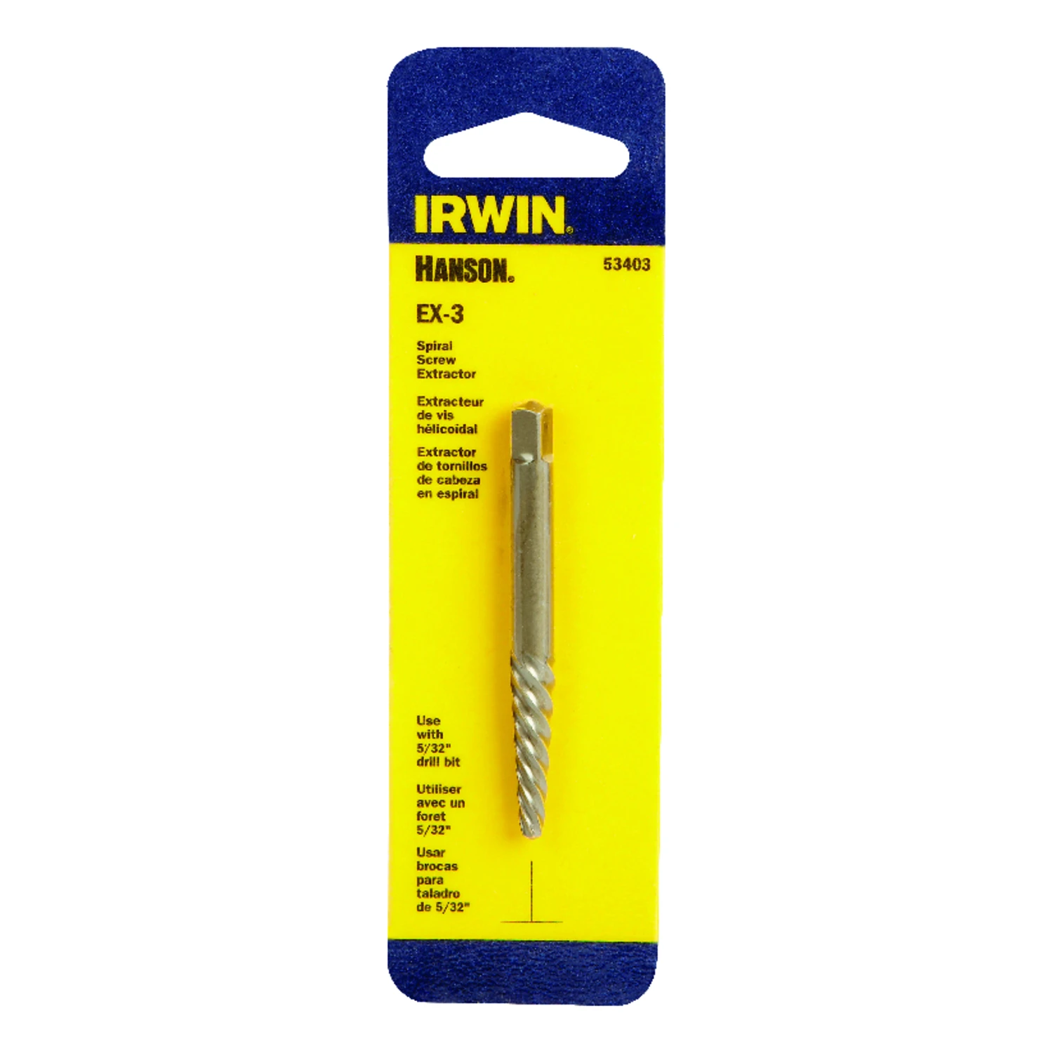 Power-grip 53403 Ex-3 Spiral Screw Extractor, 7/32 To 9/32 In, 6 To 8 Mm