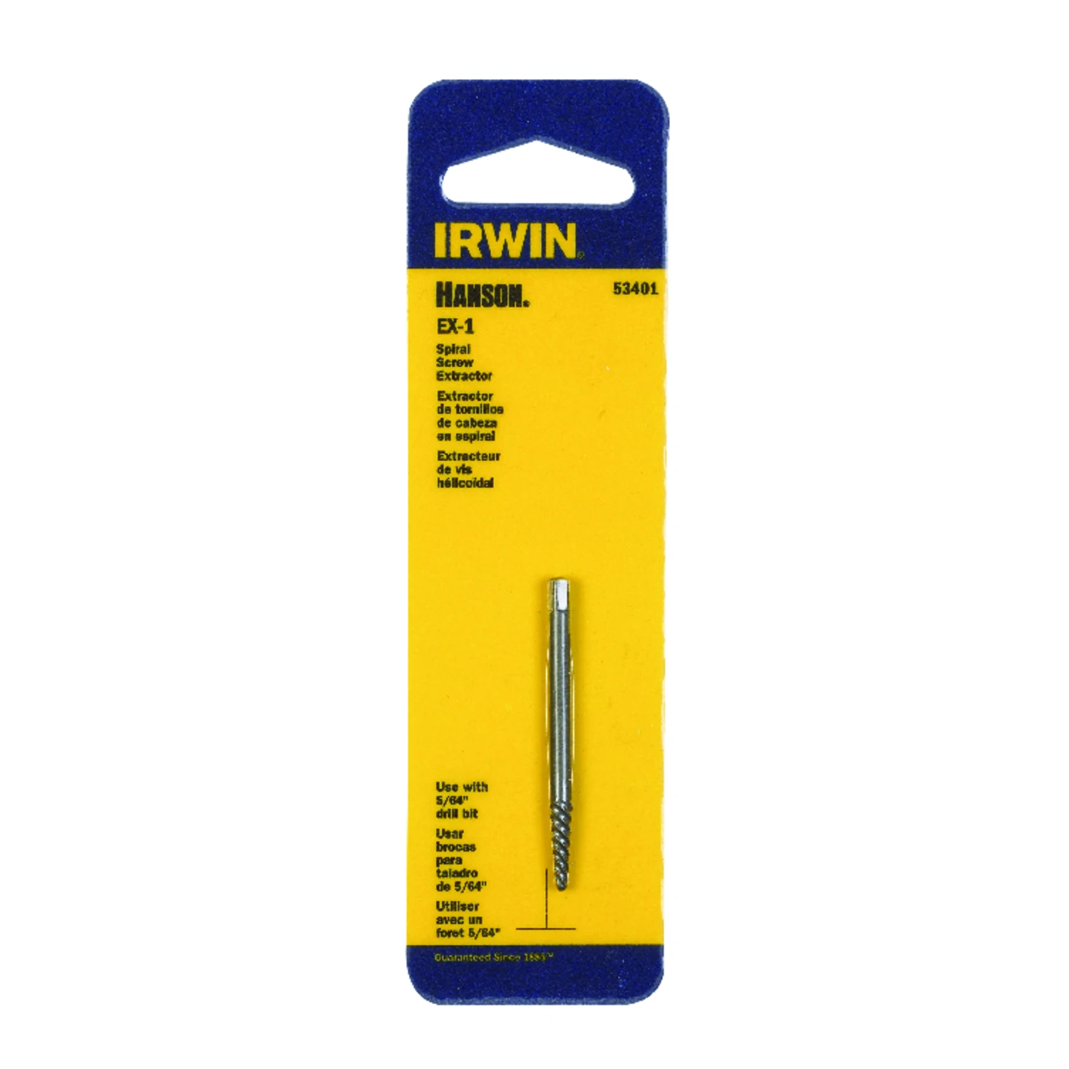 Power-grip 53401 Ex-1 Spiral Screw Extractor, 3/32 To 5/32 In, 5.4 In Length