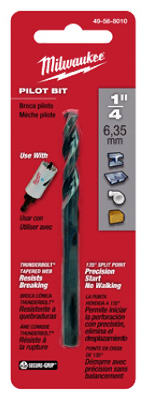 Thunderbolt 1/4 In. Dia. X 3-1/2 In. L High Speed Steel Pilot Drill Bit