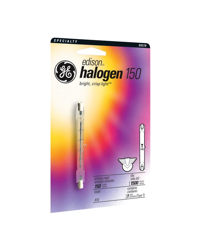 Halogen Quartz Bulb, Clear, 3-1/4 In., 150 Watt, 2400 Lumens, 1500-hour Life