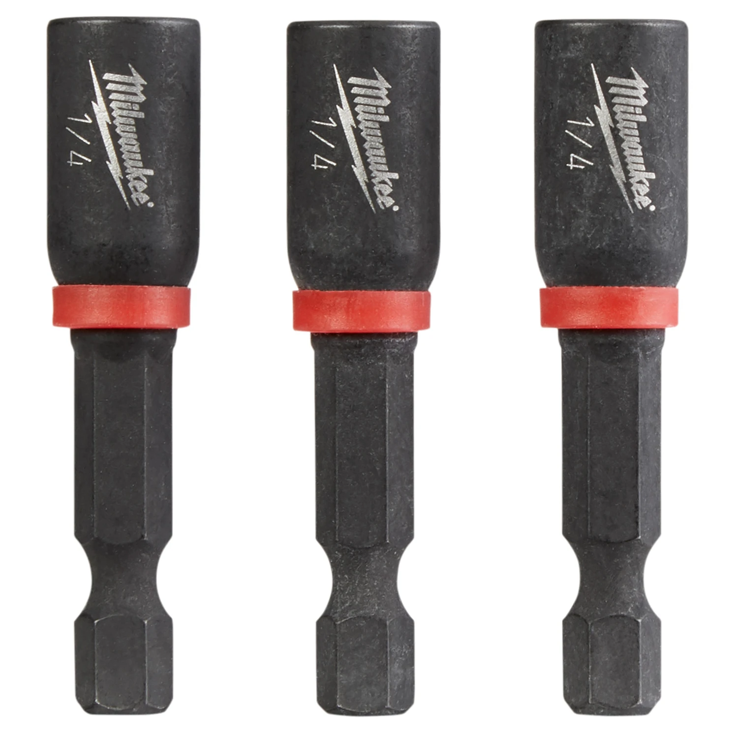 Millwaukee SHOCKWAVE 1/4 In. x 1-7/8 In. Power Impact Nutdriver, (3-Pack)