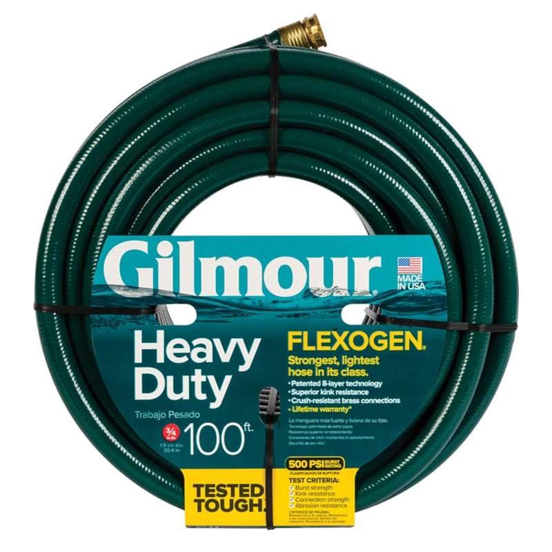 Flexogen 8-Ply Reinforced Garden Hose, Three-Quarter Inch Diameter by One Hundred Feet Length