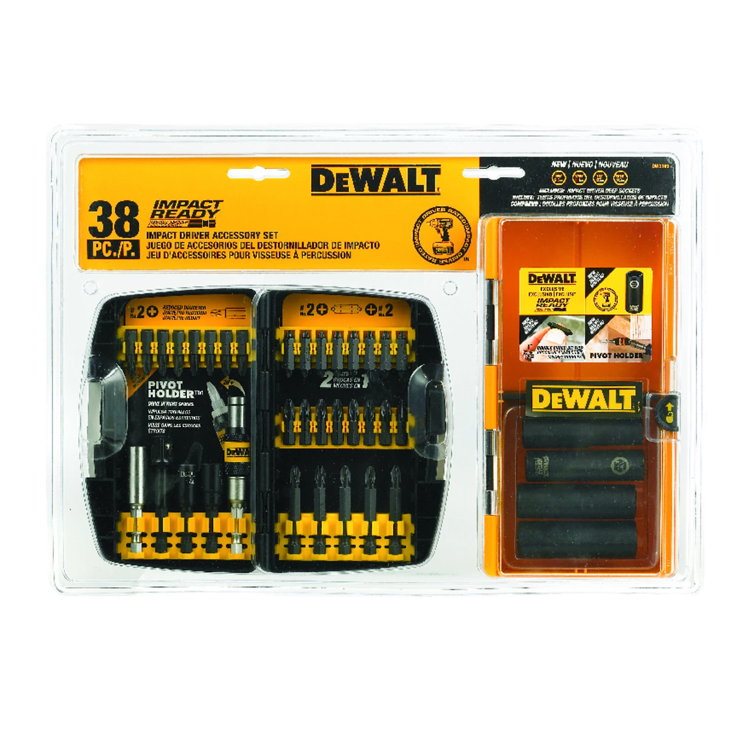Dw2169 38-piece Impact Ready Accessory Kit, High-speed Steel
