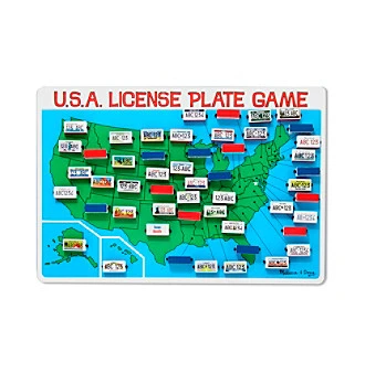 U.s.a. License Plate Game Travel Game Model 2098