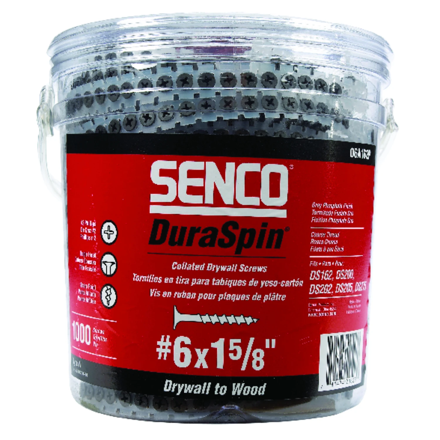Auto-Feed Drywall To Wood Collated Screw, 1-5/8 In., #6 Shank, 1,000-Ct.