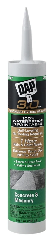 3.0 Gray Polymer Self-leveling Sealant 9 Oz - Advanced Waterproof Formula