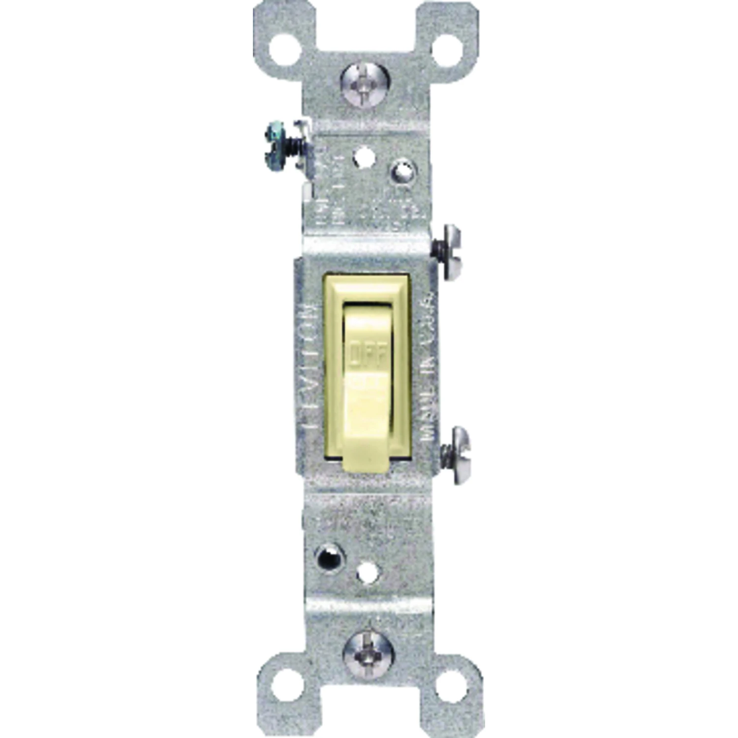 Leviton 15 amps Single Pole Toggle AC Quiet Switch Ivory 1 pk