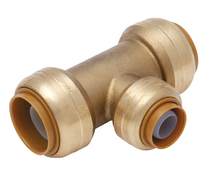 1 Inch by 1 Inch by 3 Quarter Inch Push-Fit Reducing Pipe Tee Lead Free