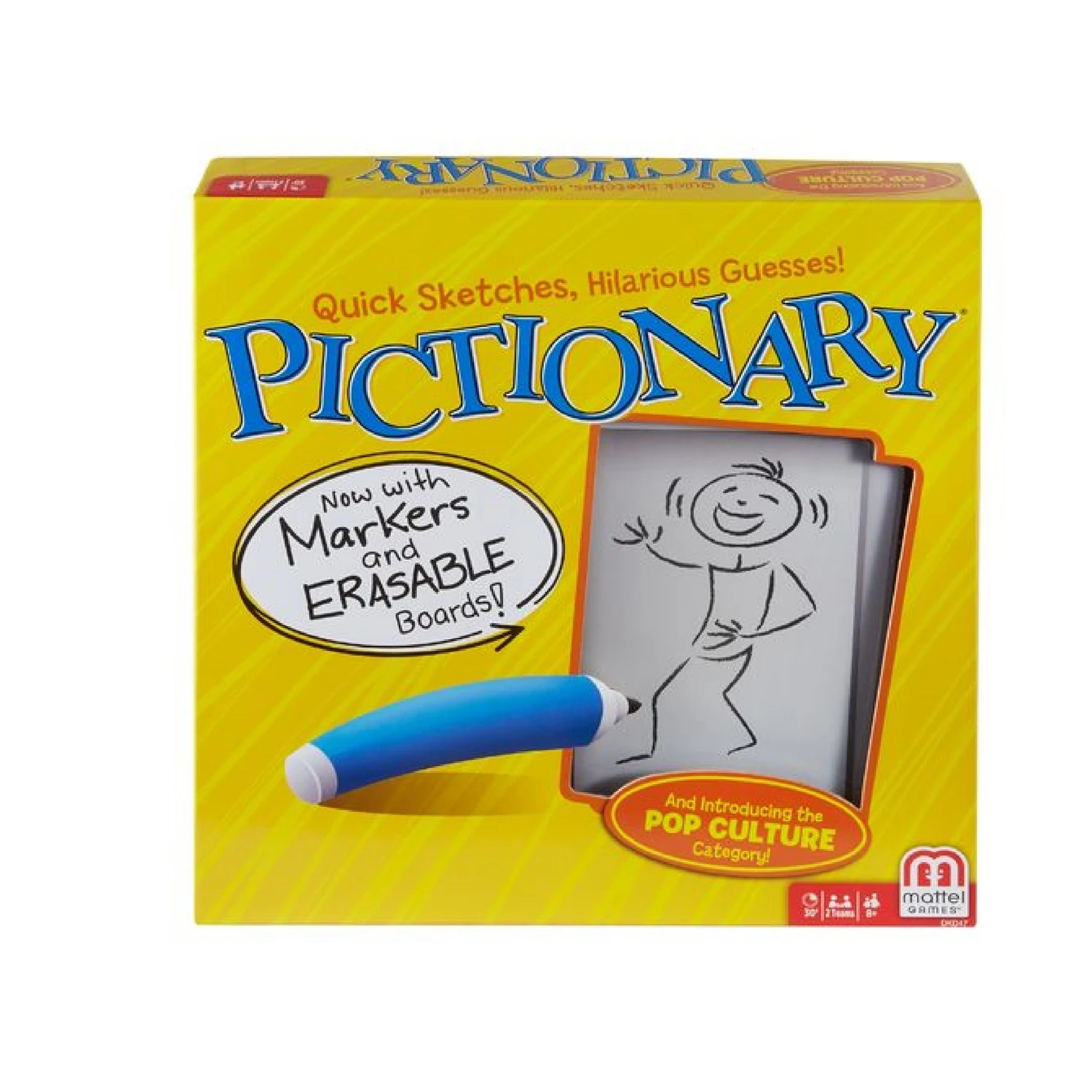 Pictionary Erasable Marker Game With Updated Pop Culture Clues - Model Dkd47
