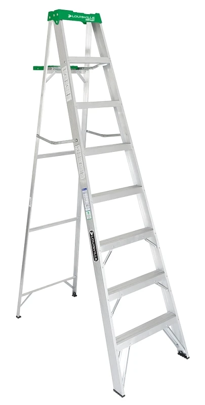 As4000 Series As4008 8-foot Aluminum Step Ladder, 225 Lb Capacity, Type Ii