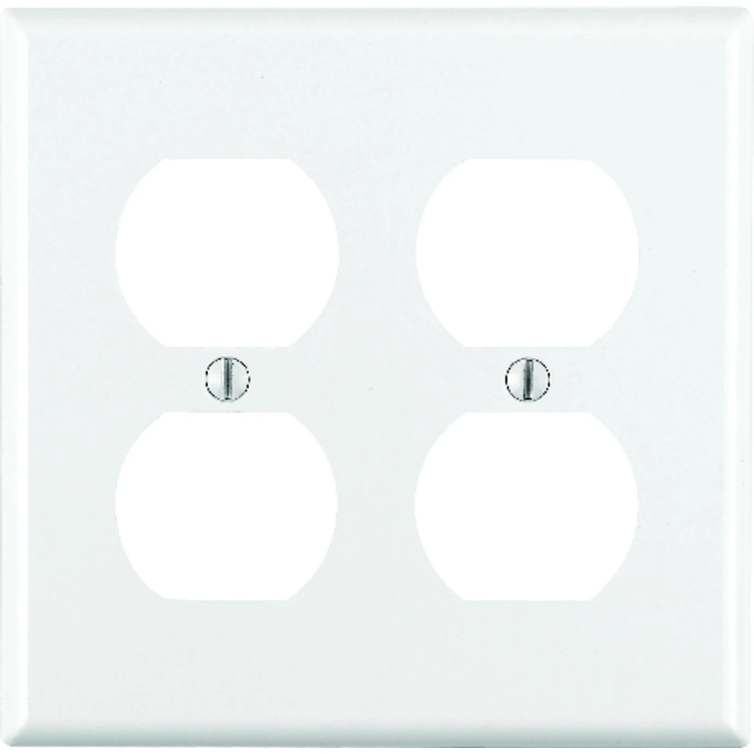 Leviton 2-Gang Smooth Plastic Outlet Wall Plate, White