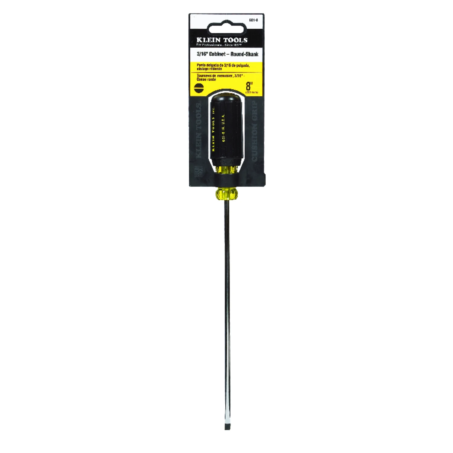 3/16 In. X 8 In. Cabinet-tip Slotted Screwdriver With Cushion Grip