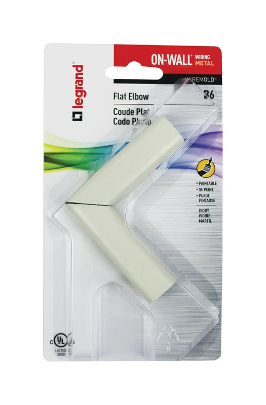Wiremold White 90 Deg Flat Elbow