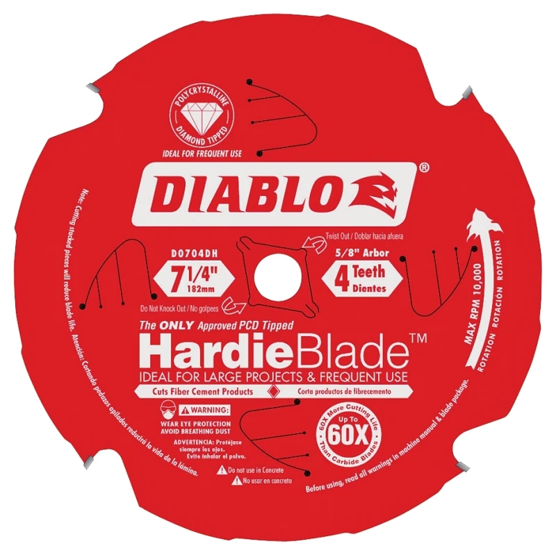 Diablo HardieBlade 7-1/4 In. 4-Tooth PCD Fiber Cement Circular Saw Blade