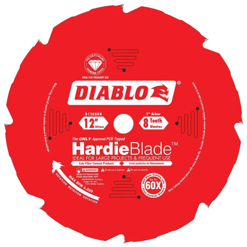 Diablo HardieBlade 12 in. D X 1 in. Polycrystalline Diamond Fiber Cement Blade 8 teeth 1 pk