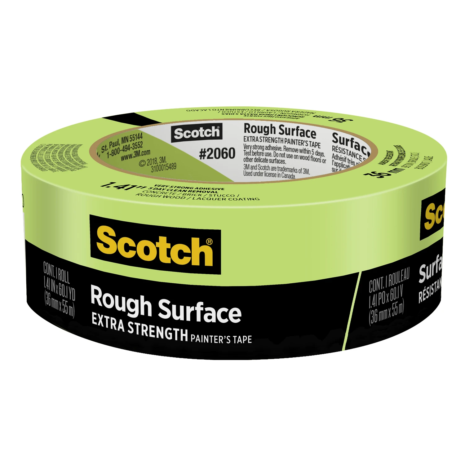 Masking Tape, Green, 1.41 In. x 60 Yds.