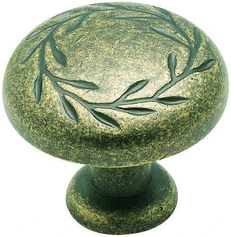 Amerock Natures Splendor Round Cabinet Knob 1-5/16 in. Dia. 1-1/16 in. Weathered Brass 1 pk