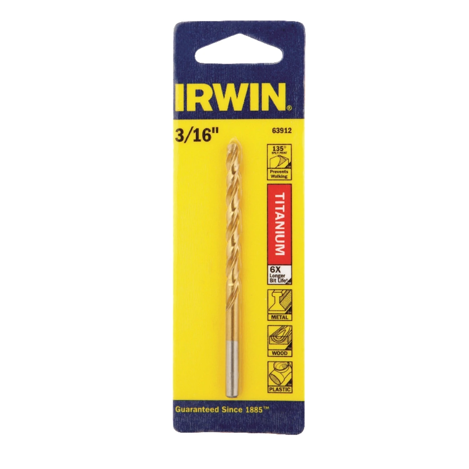 3/16 In. X 3-1/2 In. Titanium Nitride Coated Jobber Drill Bit