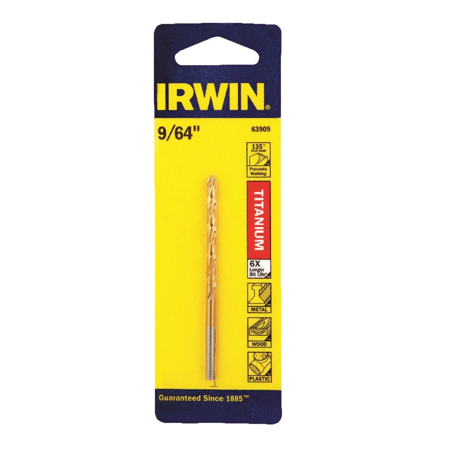 9/64 In. X 2-7/8 In. Titanium Nitride Coated Jobber Drill Bit