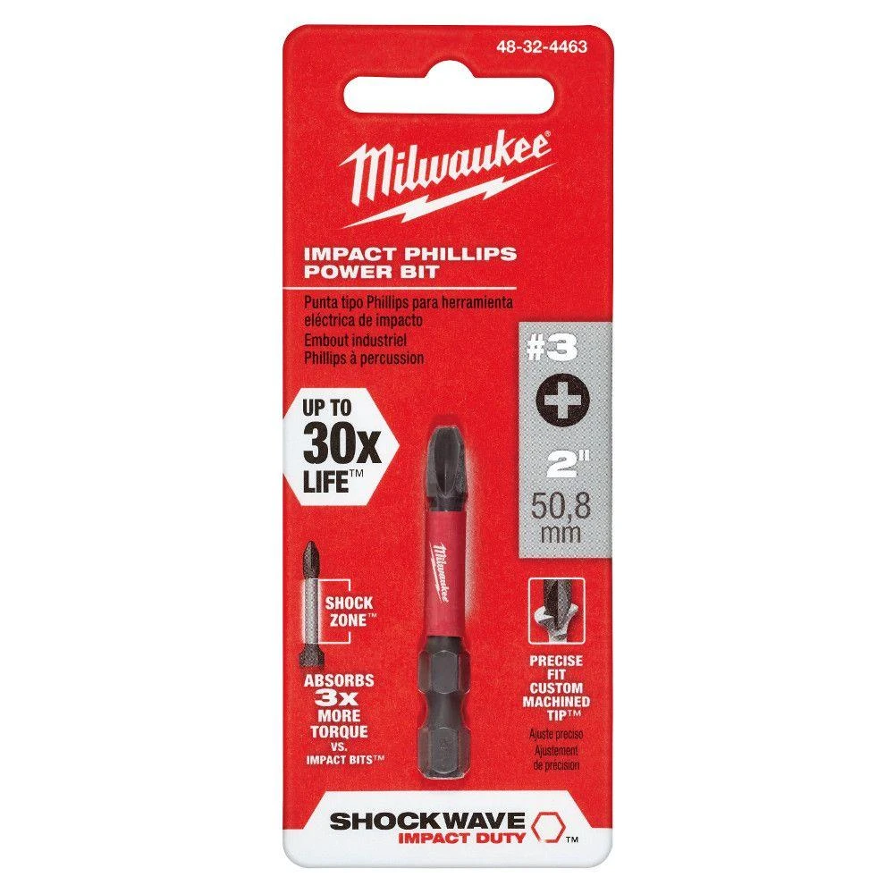 Shockwave Phillips #3 2 In. Impact Duty Screwdriver Bit 1/4 In. Hex Shank