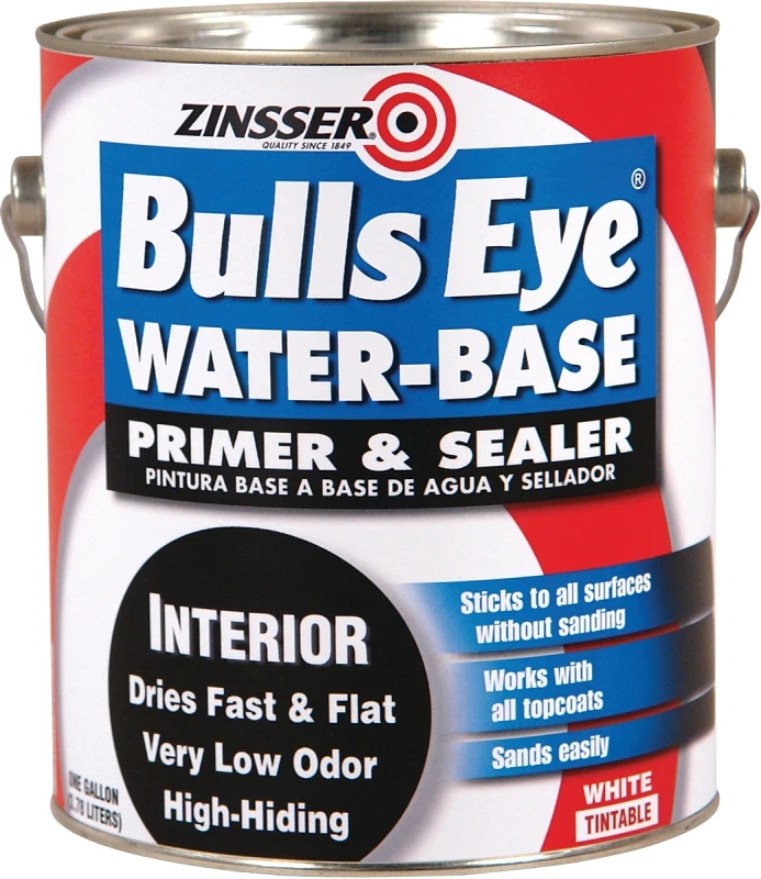 Bulls Eye Water-Based Primer Sealer, Interior and Exterior, 1 Gallon