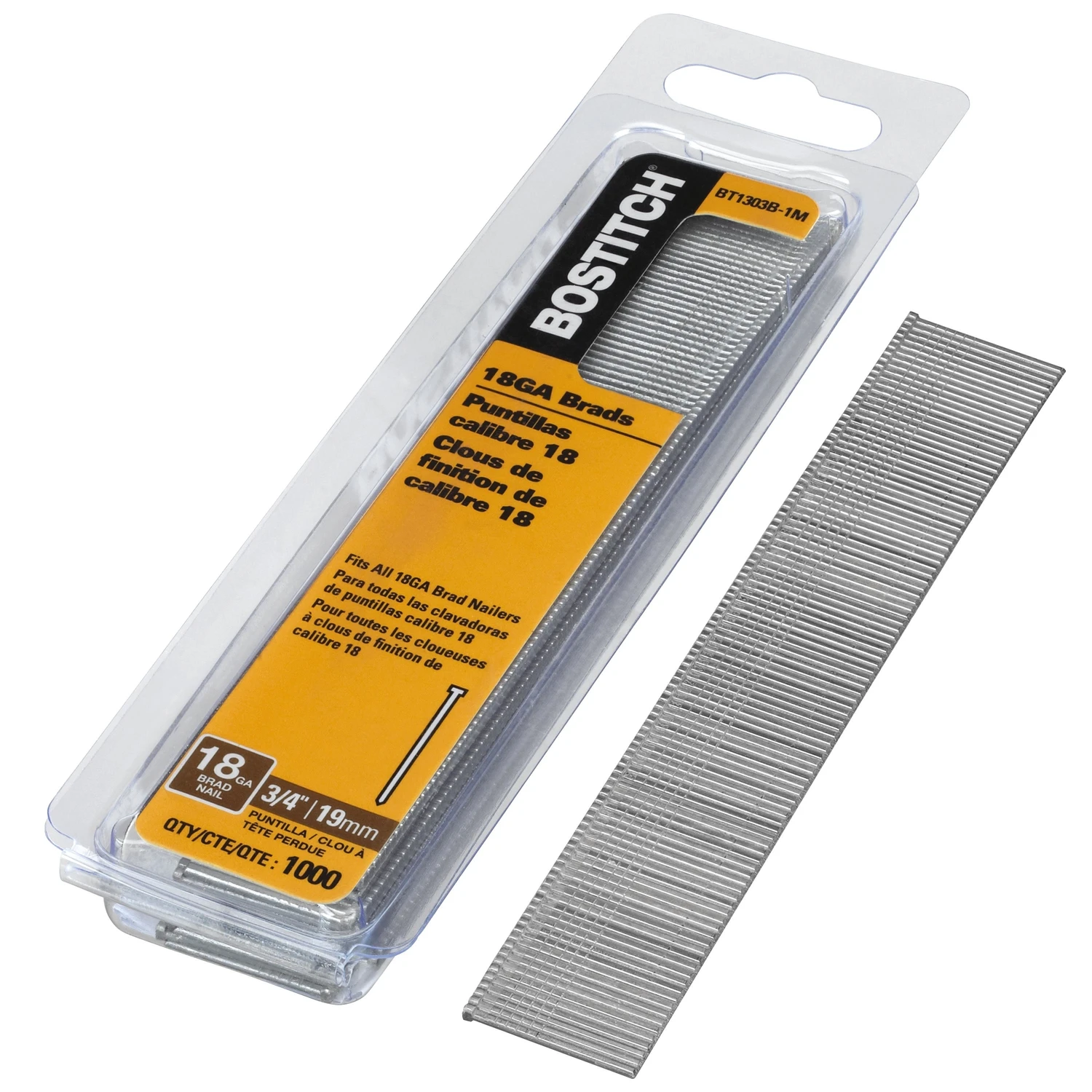 Power Brad Nails,18 Gauge, 3/4 In., 3,000-Ct.