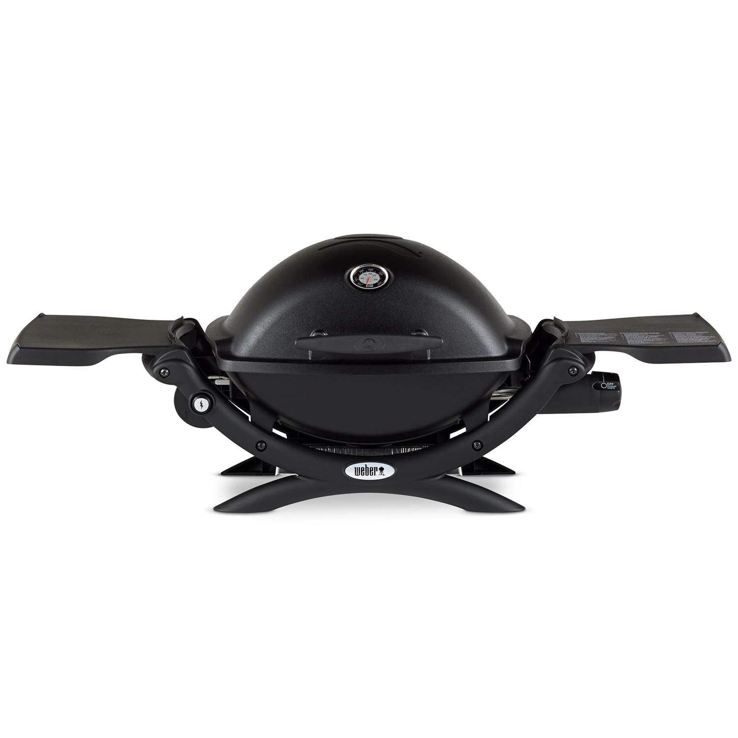Q-1200 Portable Gas Grill with 8500 BTU Heat Output, Black Finish