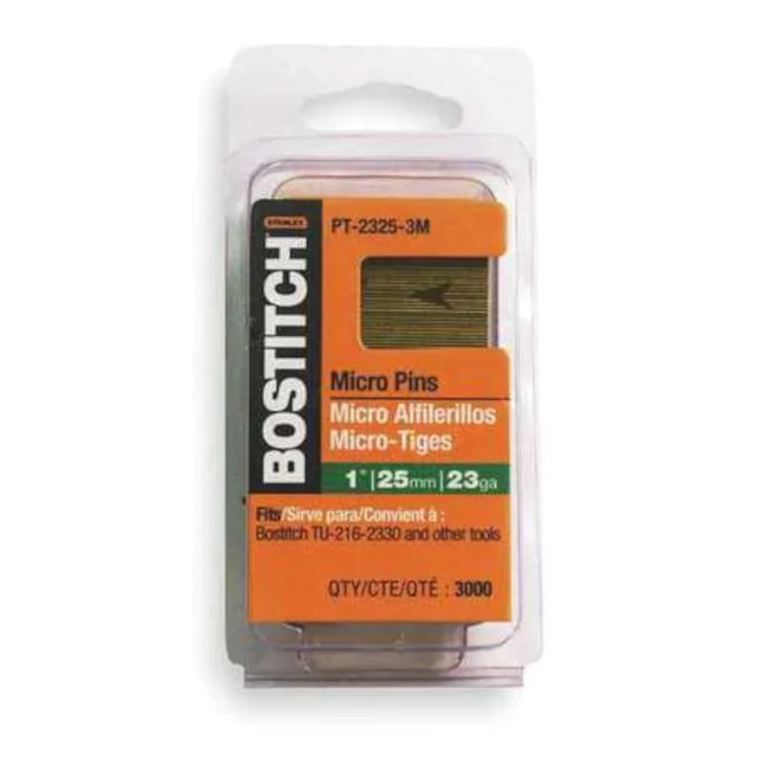 Bostitch 1-3/16 In. 23-gauge Coated Micro Pin Nails 3000 Pk, Model Pt-2330-3m