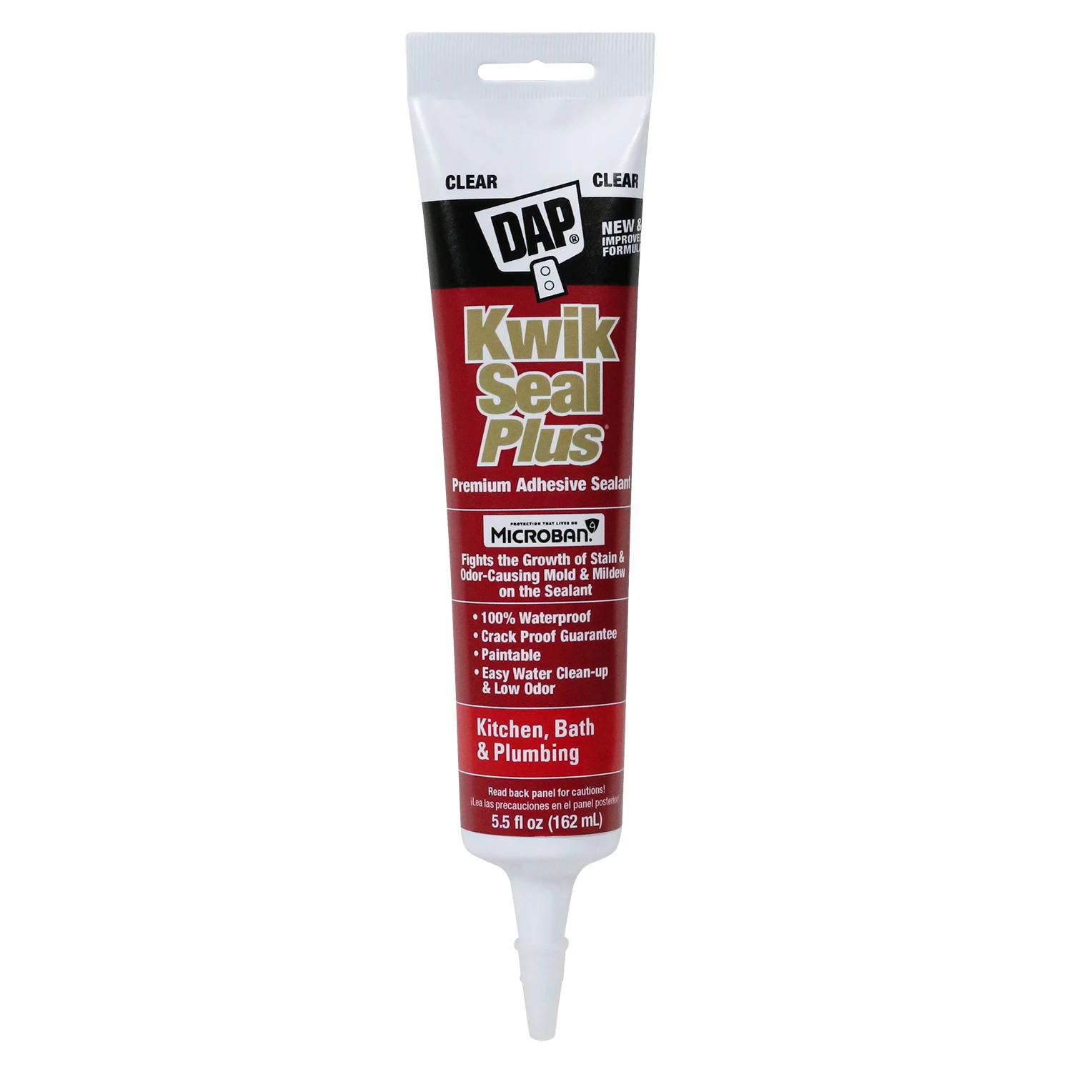 Kwik Seal Plus 5.5 Oz. Clear Kitchen & Bath Adhesive Sealant With Microban Protection