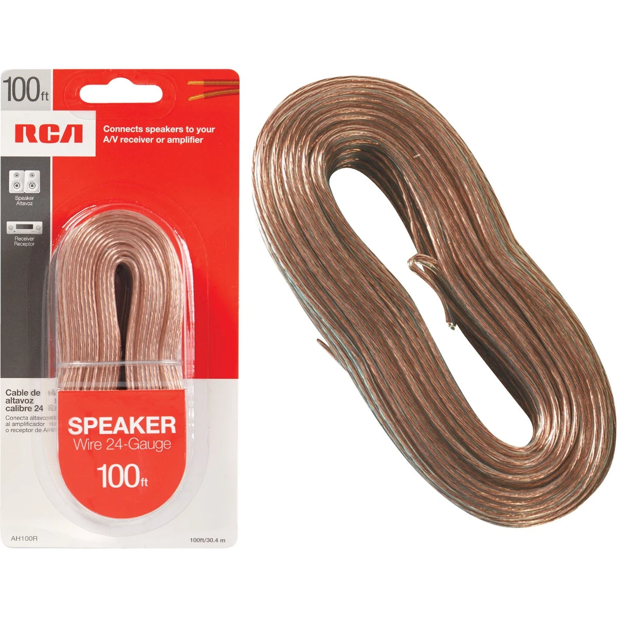 100 Ft. 24 Gauge Stranded Speaker Wire - Model Ah100r